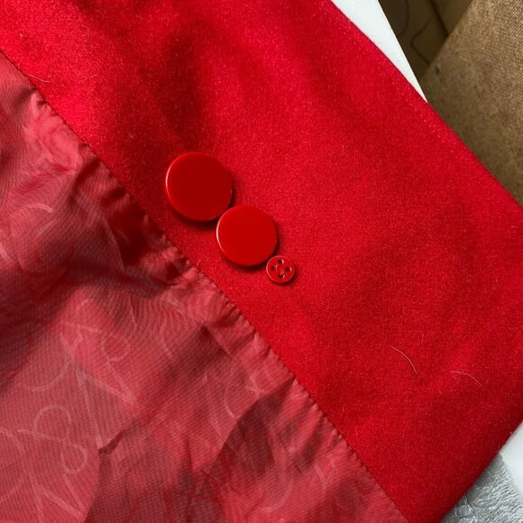 New York & Company Peacoat Womens 6 Red Wool Blend Double-Breasted Jacket Formal - Picture 12 of 12